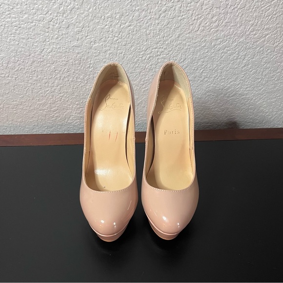 Red Bottom Platform Pump Nude Size 36 EU 6 US - Picture 2 of 16